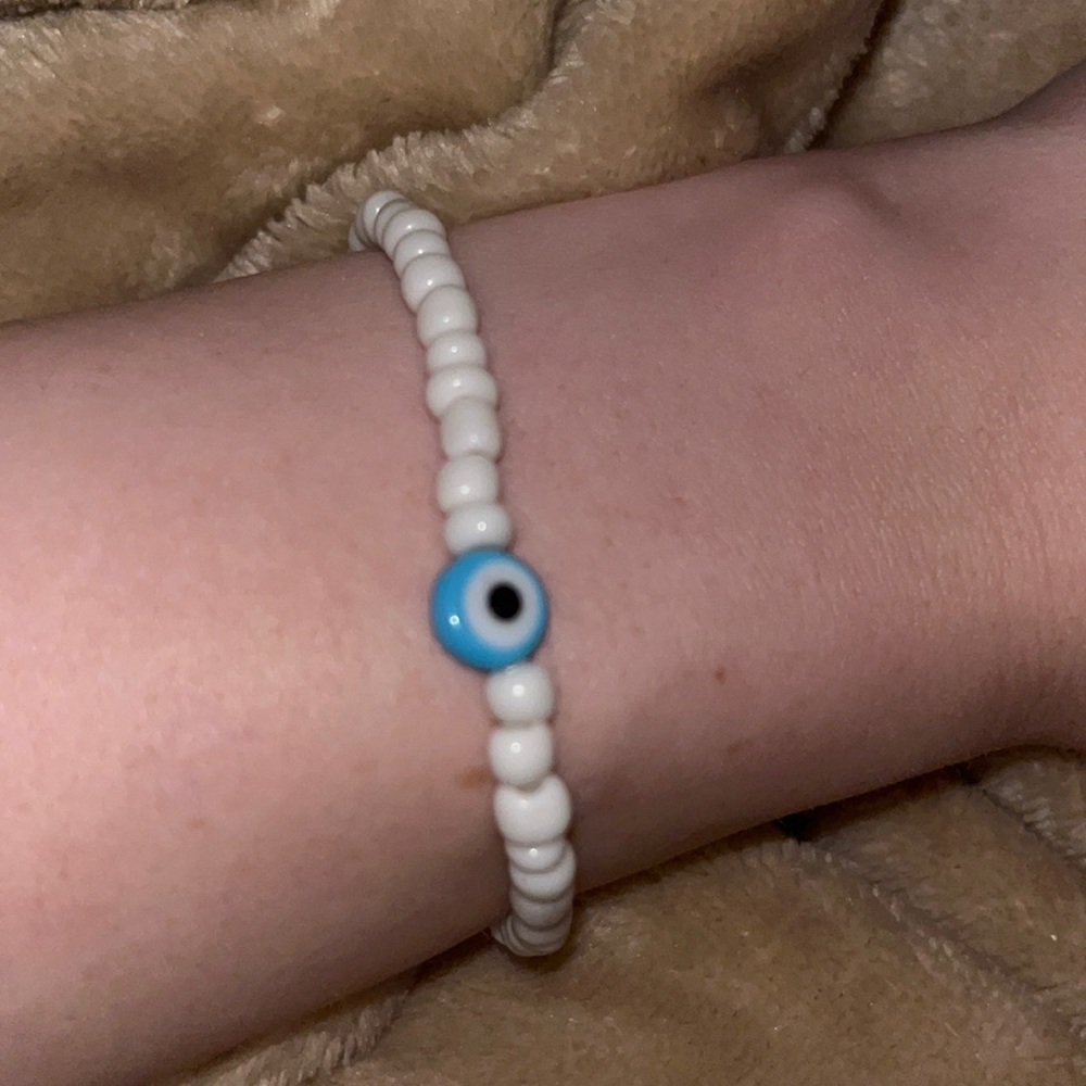 light blue evil eye bracelet
